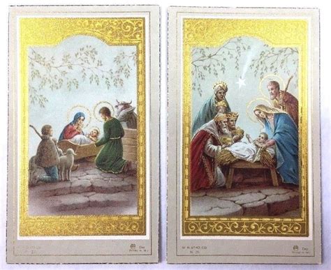 Vintage Catholic Religious Holy Prayer Cards Italy Nativity Jesus Mary