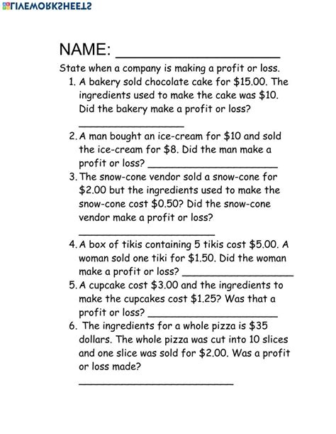 ️profit Loss Worksheet Pdf Free Download