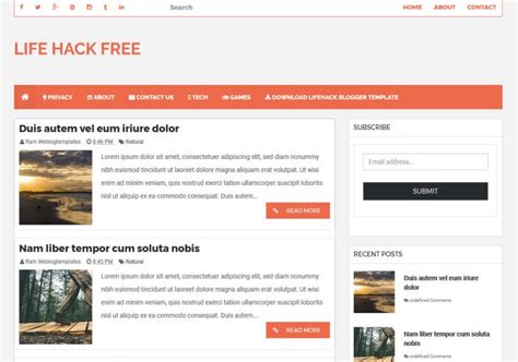 Life Hack Responsive Blogger Template 2014 Free Blogger Themes