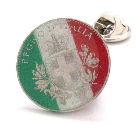 Italy Coin Tie Tack Lapel Pin Suit Seal Crest Italia Rome Lapel Pins