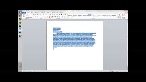 How To Single Space A Word Document Youtube