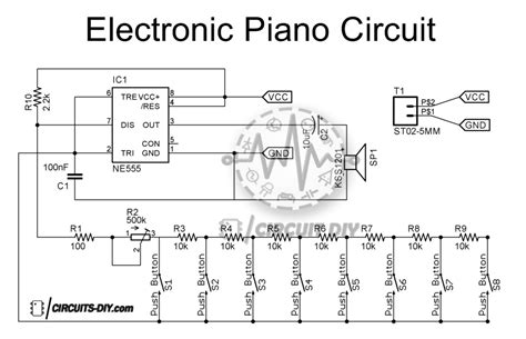 Electronic Piano Circuit Using 555 Timer