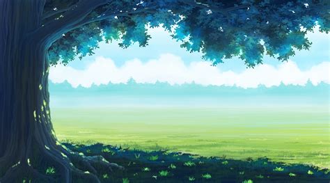Download Grass Anime Tree Hd Wallpaper