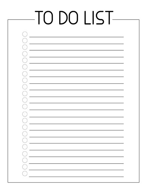 Printable Blank List