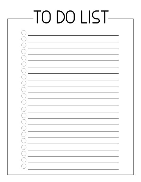 Printable To Do List Template Free Printable Templates