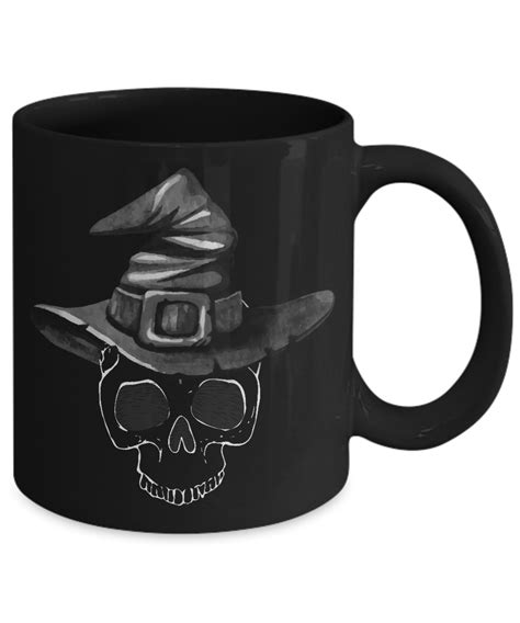 Purchase a halloween coffee mug from zazzle! Witch Hat Skull Coffee Mug for Halloween Halloween Decor ...