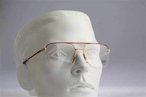 Vintage Aviator Eyeglasses Luxottica Chris Tortoise 80s Unisex Half