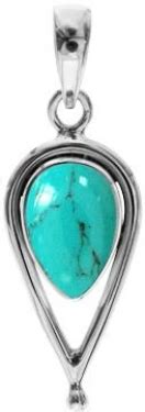 Sterling Silver And Turquoise Teardrop Pendant