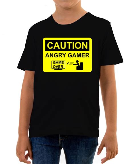 Angry Gamer Kids T Shirt Gaming Controller Online Video Games Rage