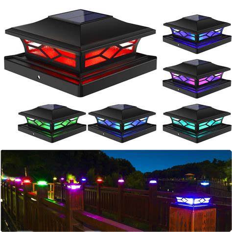 Lot De Lampes Solaires Pour Poteau De Cl Ture Lumi Re Rvb Couleur