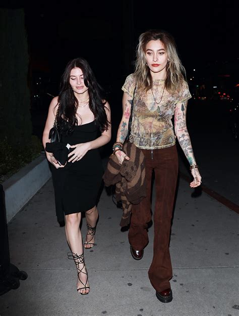 Paris Jackson Wears A Transparent Shirt While Having Dinner With A