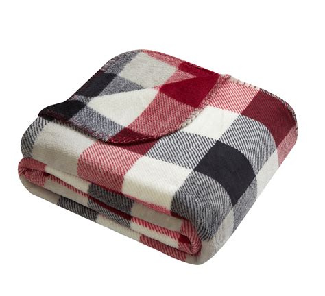 Mainstays Plush Throw Blanket 50 X 60 Red Plaid