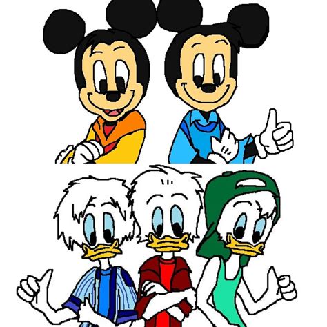 Morty And Ferdie And Huey Dewey And Louie Duck Teenager Mickey And