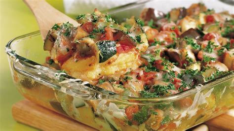 Polenta is like classy grits, i can't wait to try some of these recipes cheddar polenta pot pies | 31 cuddly and delicious beds of polenta. Ratatouille Polenta Bake Recipe - BettyCrocker.com