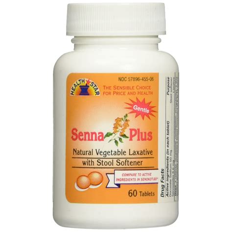 Health Star Senna Plus Tablets 8 6 50 Mg 60 Count