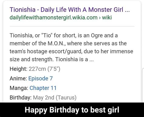Tionishia Daily Life With A Monster Girl Dailylifewithamonstergiri