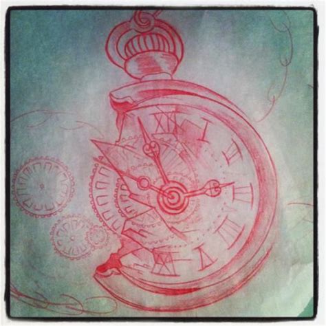 Broken Clock Drawing Ideas The Clock Is Overlapped To Parts Of The Upper And Lower Lashes
