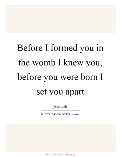 Before I Formed You In The Womb I Knew You Before You Were Born