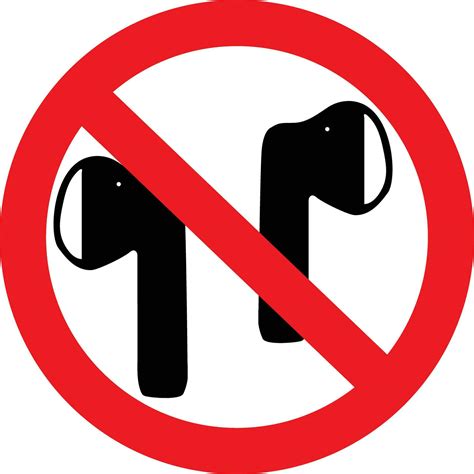 No Headphones Icon Not Allow Earphones Symbol No Earbuds Allowed Sign