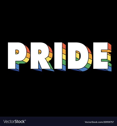 Pride Rainbow Text Black Background Image Vector Image