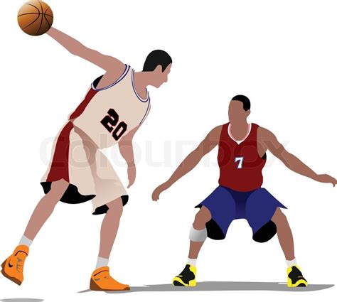 Basketball Players Vector Illustration Stock Vector Colourbox