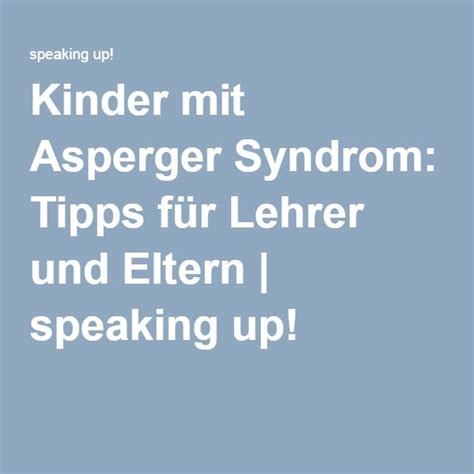 Just because you have a higher iq doesn't mean you don't face challenges. jackson is now partway through junior kindergarten at a public school. Kinder mit Asperger Syndrom: Tipps für Lehrer und Eltern ...