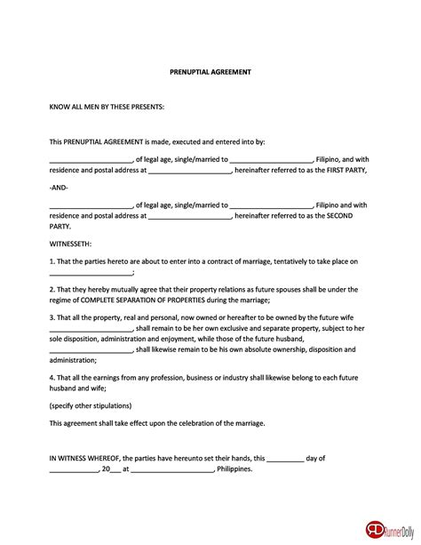 30+ Prenuptial Agreement Samples & Forms ᐅ TemplateLab
