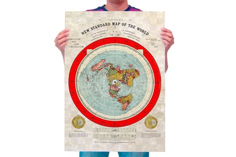 Flat Earth Gleason Map Restored Edition Old Map Large Map Etsy