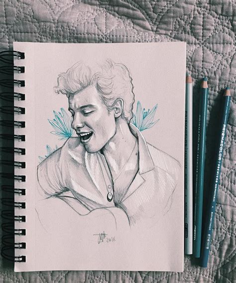 Drawing Flowers And Mandala In Ink Sketches Shawn Mendes Album Sketch
