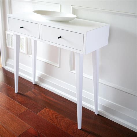 Narrow Console Table With Drawers White Console Narrow Entry Table With Storage Entryway