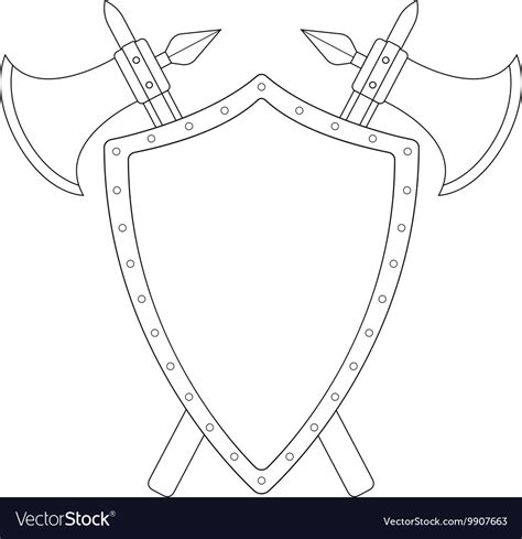 Medieval Shield And Sword Royalty Free Vector Image