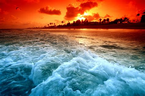 Nice And Fresh Beach Sunset Wallpaper Sunset Wallpaper Ocean Sunset