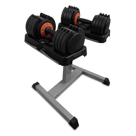 Buy 2x 55 Lbs Dial Adjustable Dumbbells With Dumbbell Weight Stand