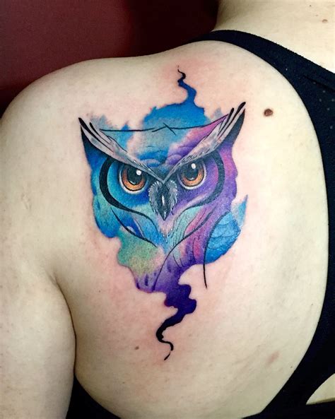 Owl Watercolor Tattoo By Juan David Castro R Watercolor Owl Tattoos Owl Tattoo Design Owl Tattoo