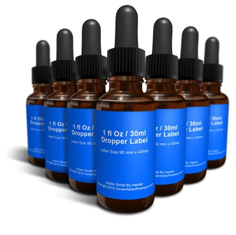 Download 1 Fl Oz Dropper Bottle Mock Up | Cover Actions Premium | Mockup PSD Template