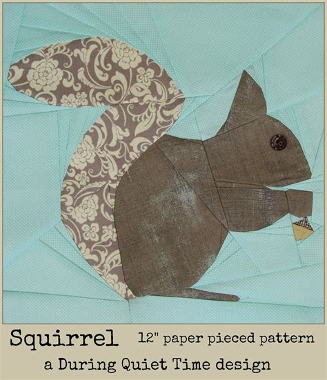 Forest Quilt Along Free Squirrel Paper Pieced Block Pattern During