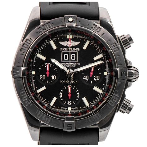 Breitling Black Steel Blackbird Ltd Edition Chronograph Wristwatch Ref