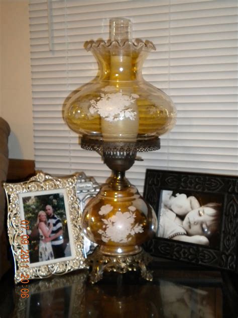 Vintage hurricane lamp gone with the wind pink & white hand painted flowers. 1930's era "Gone With The Wind" hurricane lamp I found at ...
