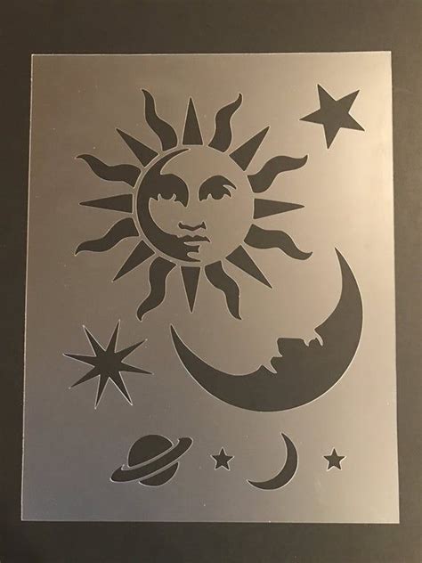 Sun Moon Stars Planets Stencil Buy 2 Get 1 Free Mix And Etsy In 2021