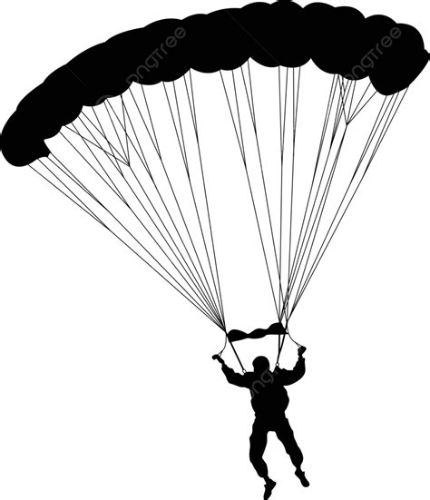 Skydiversilhouettes Parachuting Vector Illustration Parachuting Wing