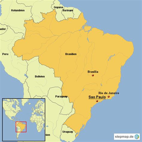 Stepmap Brasilien Landkarte F R S Damerika