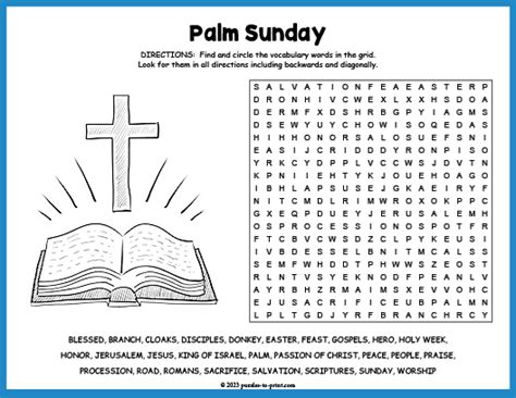 Palm Sunday Word Search