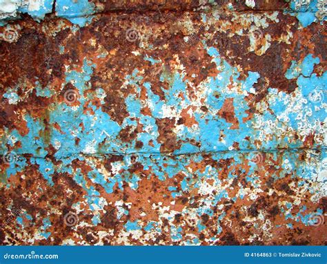 Rusted Metal Plate Stock Image Image Of Oxidize Blue 4164863