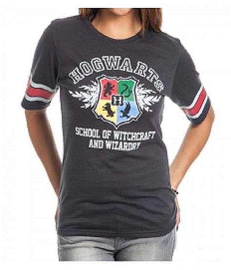Bioworld Harry Potter Hogwarts Juniors Black Hockey T Shirt Harry