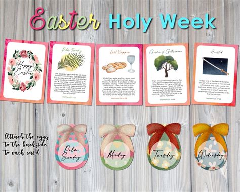 Easter Countdown Printable Holy Week Calendar Christian Etsy