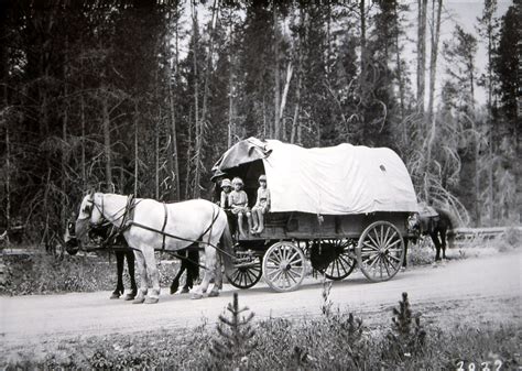 Children In Covered Wagon Around 1924 Childrens Songs American