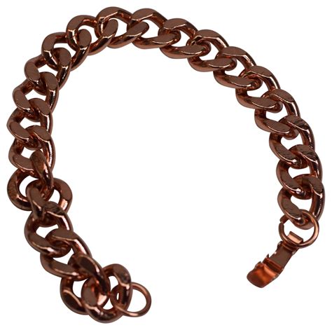 Deluxe Solid Copper Heavy Mens Chain Link Bracelet Menswallet
