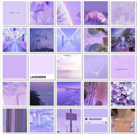 Light Purple Photo Collage Kit Lavender Aesthetic Etsy