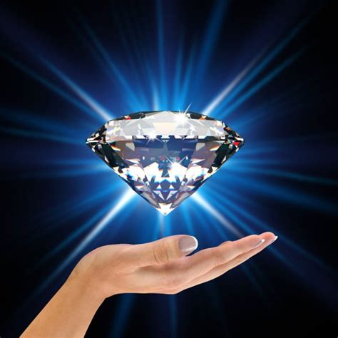 Rare diamond hands are a symbol of conviction, risk vs reward, and collective strength towards an end goal. Blue diamond — Stock Photo © tomisl.z #3709731