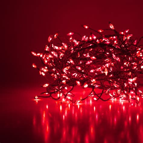 Red Led Fairy Lights Silver Wire Wintergreen Corporation